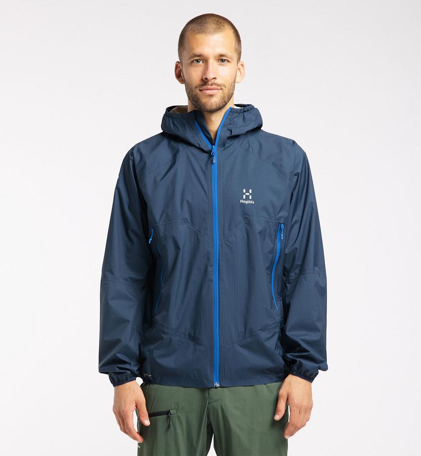 Haglöfs Mens L.I.M Proof Waterproof Jacket Dark Blue New Zealand 97456IPQR